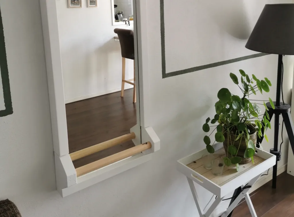 Croffit handgemaakte spiegel met afneembare houten parallettes